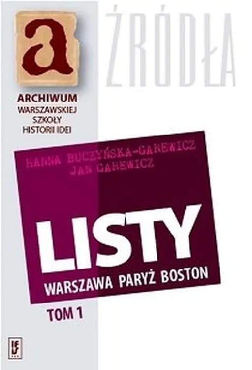 Listy : Warszawa, Paryż, Boston. T. 2 / Archiwum Warszawskiej Szkoły Historii Idei. Źródła