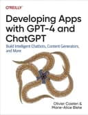 Okładka książki „Developing Apps with GPT-4 and ChatGPT Build Intelligent Chatbots, Content…