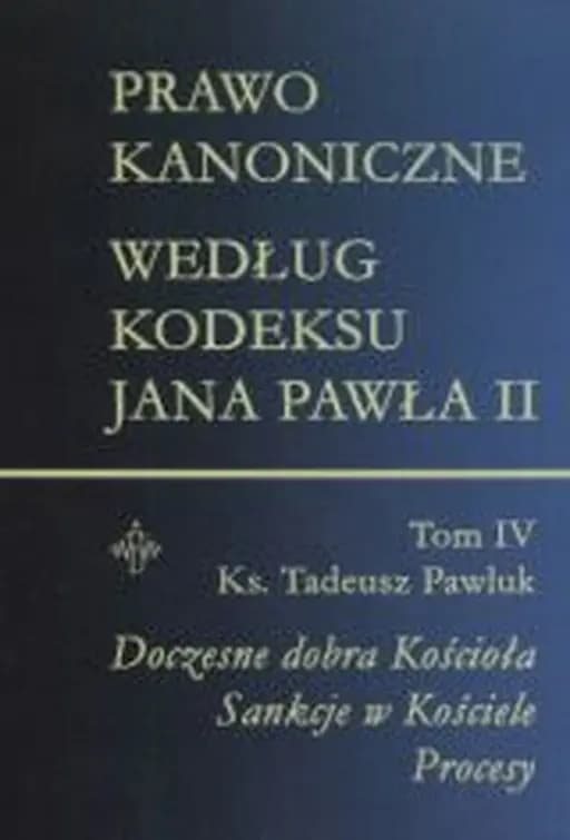 Okładka książki „Doczesne dobra Kościoła, sankcje w Kościele, procesy” — Tadeusz Pawluk