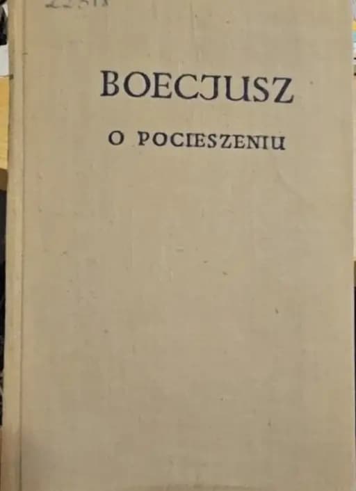 Okładka książki „O pocieszeniu” — Boecjusz