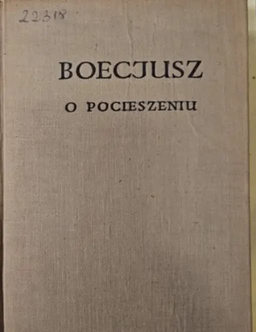 Okładka książki „O pocieszeniu” — Boecjusz