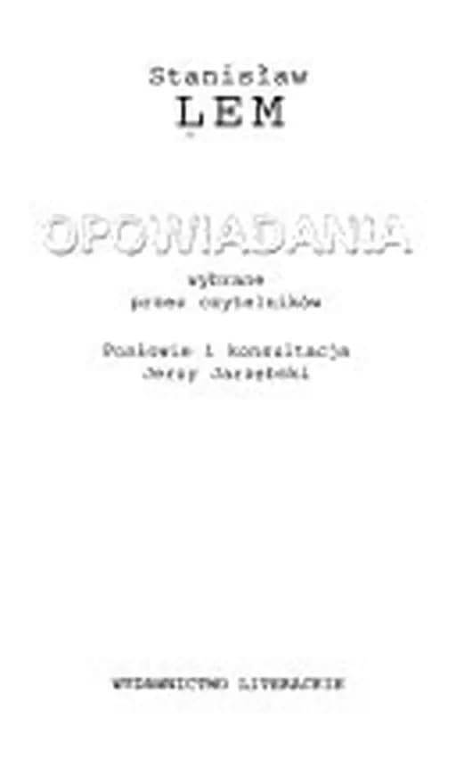 Okładka książki „Opowidania” — Stanisław Lem