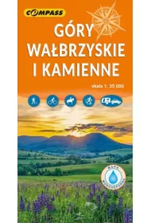 Okładka książki „Góry Wałbrzyskie i Kamienne : mapa wodoodporna : skala 1:35 000 /”