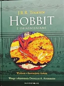 Okładka książki „Hobbit albo Tam i z powrotem z objaśnieniami” — J. R. R. Tolkien