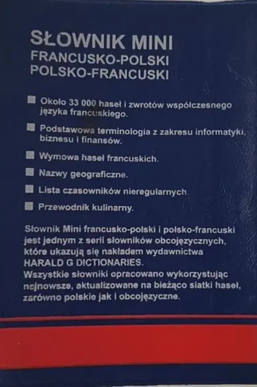 Okładka książki „Mini dictionnaire français-polonais, polonais- français” — Mirosława Słobodska